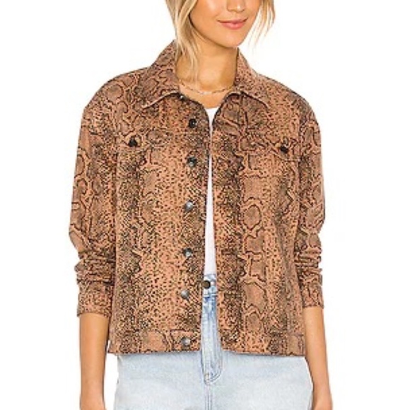 Free People Snake Trucker Jacket L - Picture 1 of 8